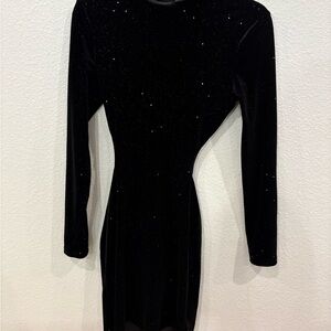 Elegant Black Velvet Dress NWOT